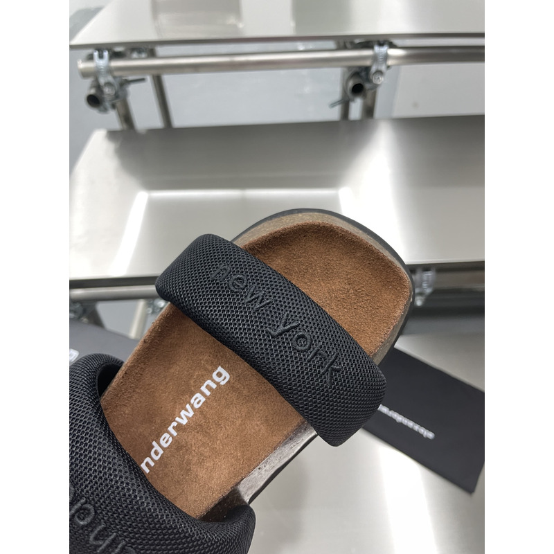 Alexander Wang Ronan Logo-embroidered Cotton-jersey Sandals Black