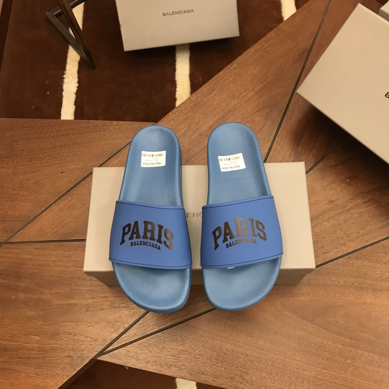 Ba*len*cia*ga paris print slide royal blue