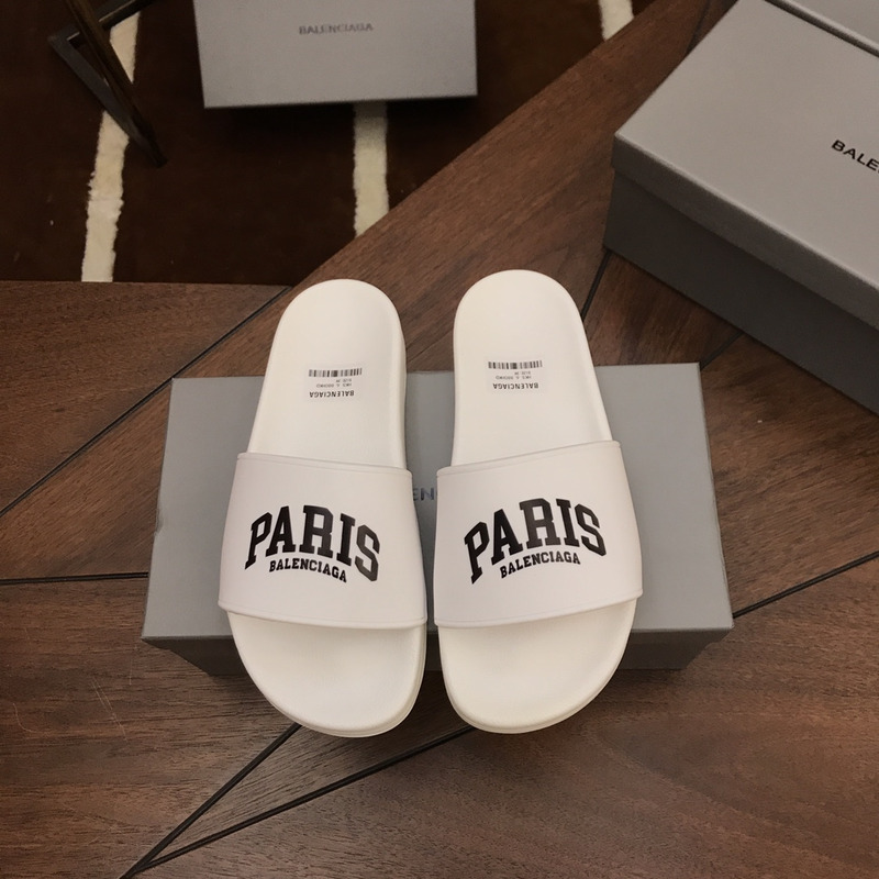 Ba*len*cia*ga paris pool slides white