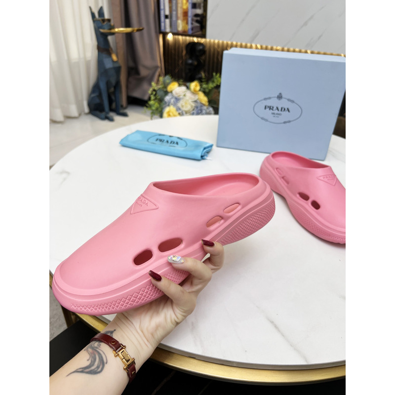 Pra*a foam rubber mules slides pink