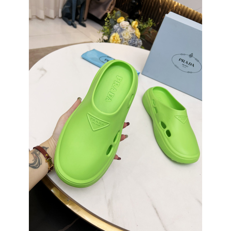 Pra*a foam rubber mules slides green