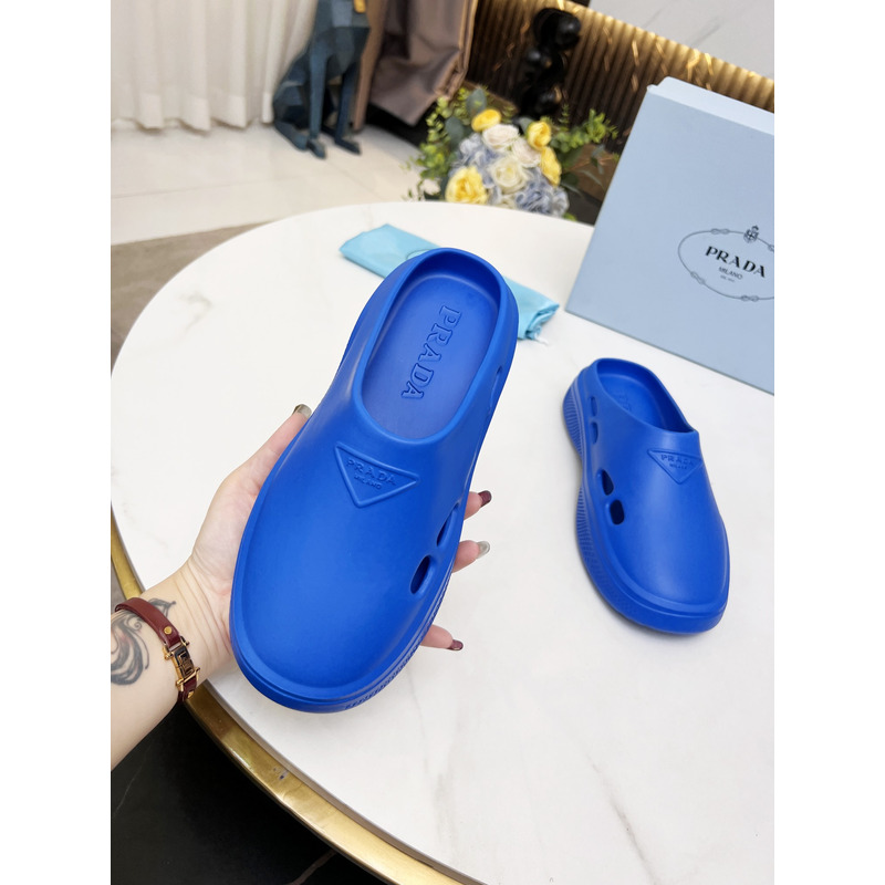 Pra*a foam rubber mules slides blue