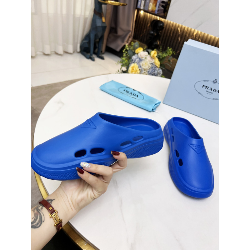 Pra*a foam rubber mules slides blue