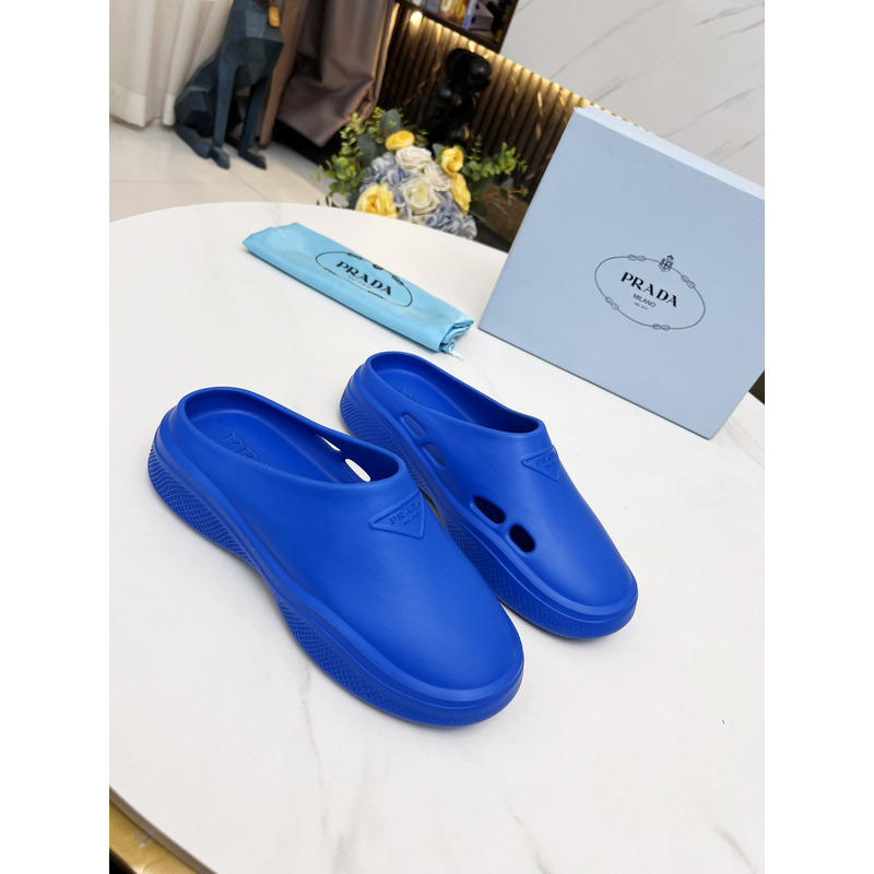 Pra*a foam rubber mules slides blue