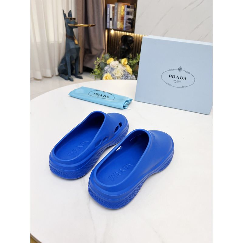 Pra*a foam rubber mules slides blue