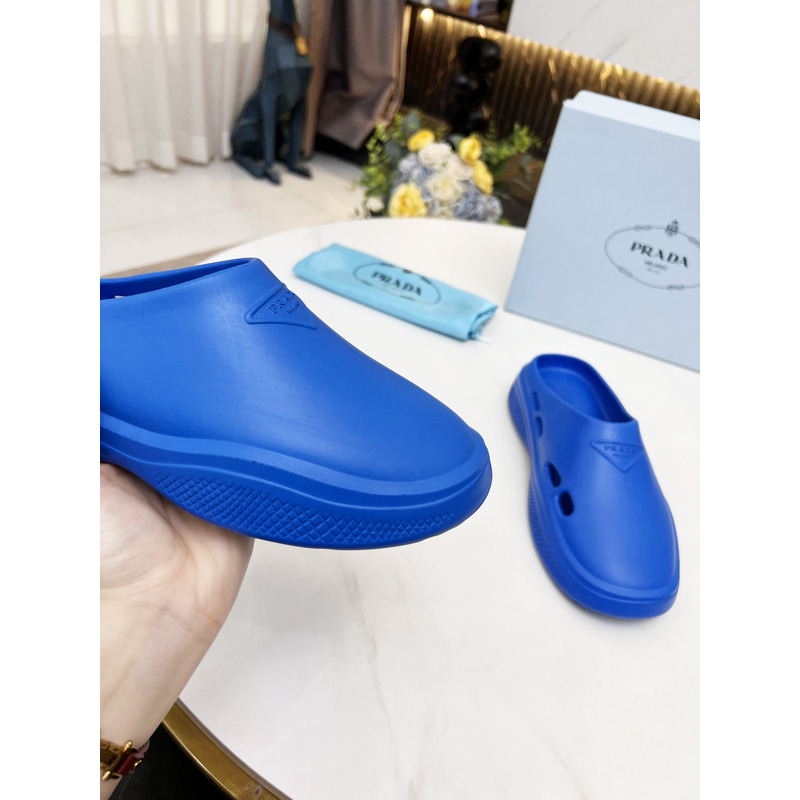 Pra*a foam rubber mules slides blue