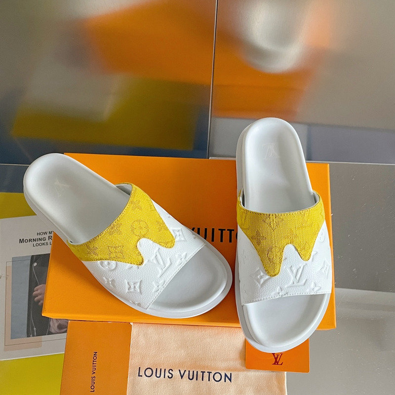 l**is V*t*n x nba monogram mules yellow/white