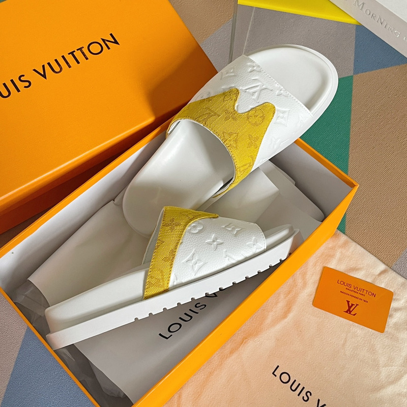 l**is V*t*n x nba monogram mules yellow/white