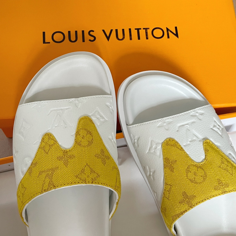 l**is V*t*n x nba monogram mules yellow/white