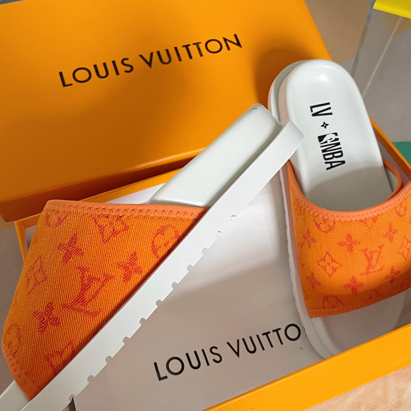 l**is V*t*n x nba monogram mules orange/white