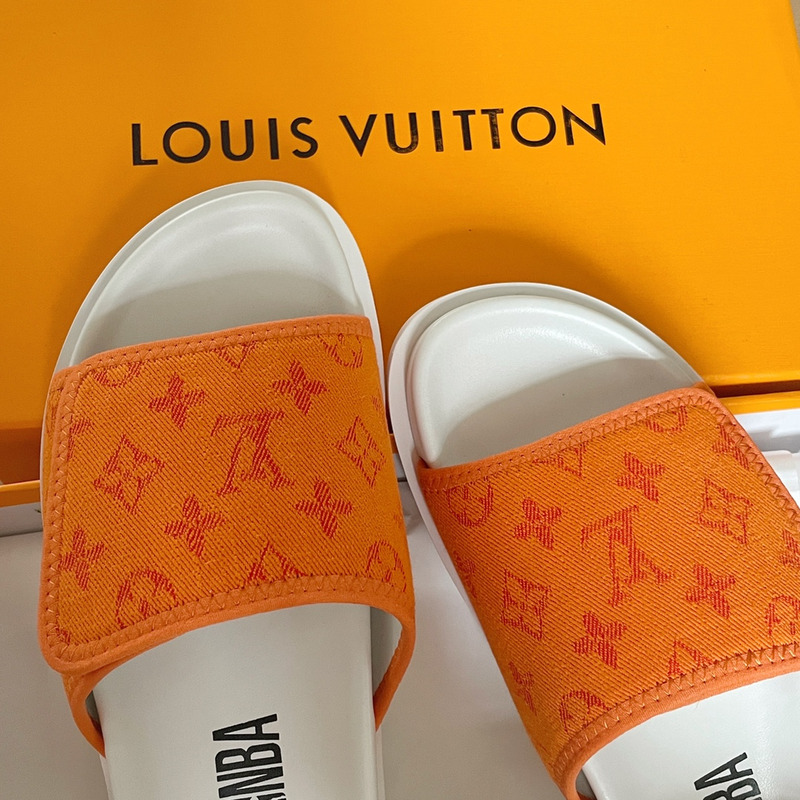 l**is V*t*n x nba monogram mules orange/white