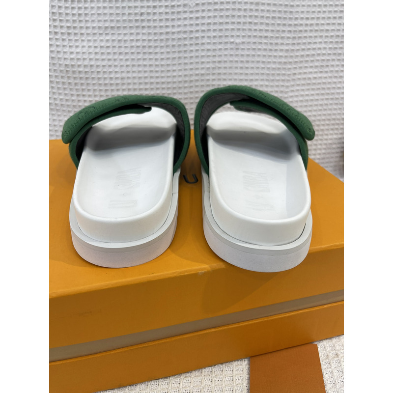 l**is V*t*n monogram pool mules green/white