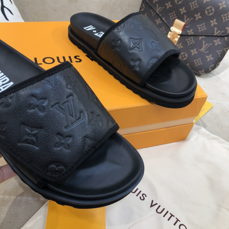 l**is V*t*n x nba embossed monogram mules black