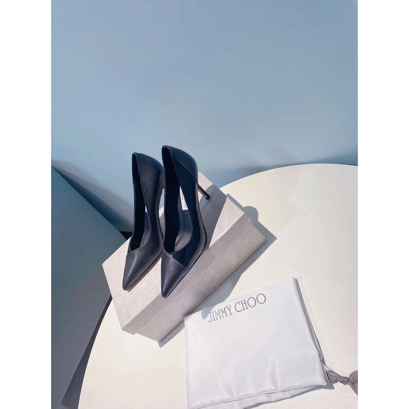 Jimmy Choo Black Nappa and Patent Leather Pumps