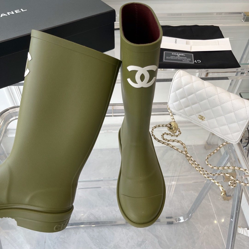 Ch*el wellington boots deep green