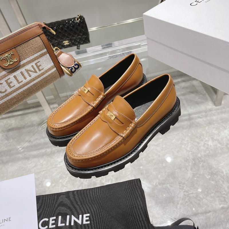 Ce**e luco triomphe buffed calfskin loafers brown