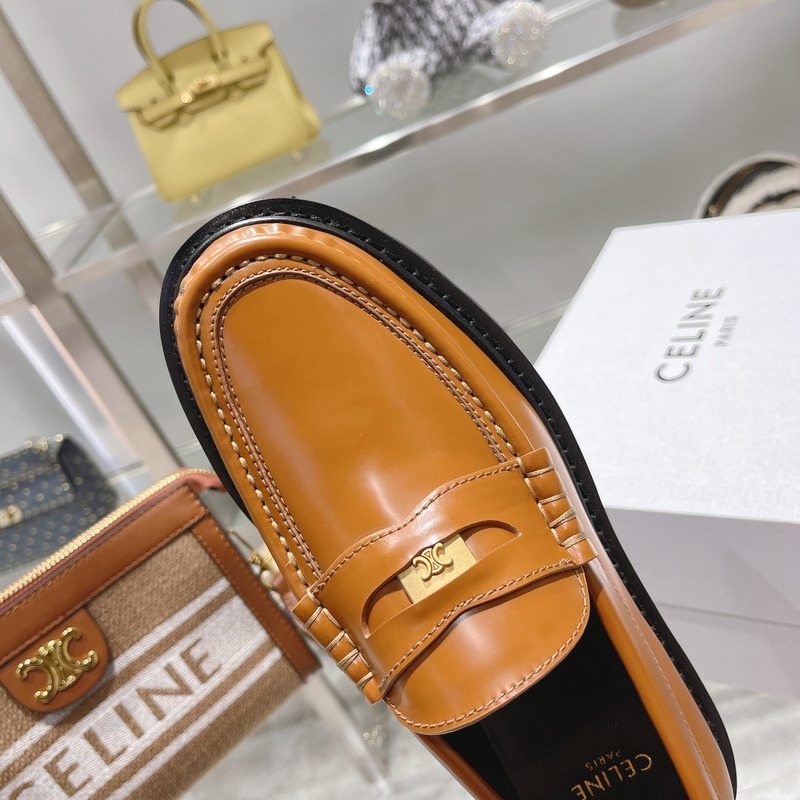 Ce**e luco triomphe buffed calfskin loafers brown