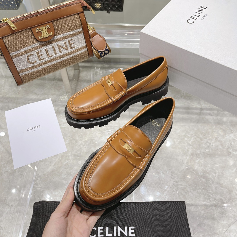 Ce**e luco triomphe buffed calfskin loafers brown