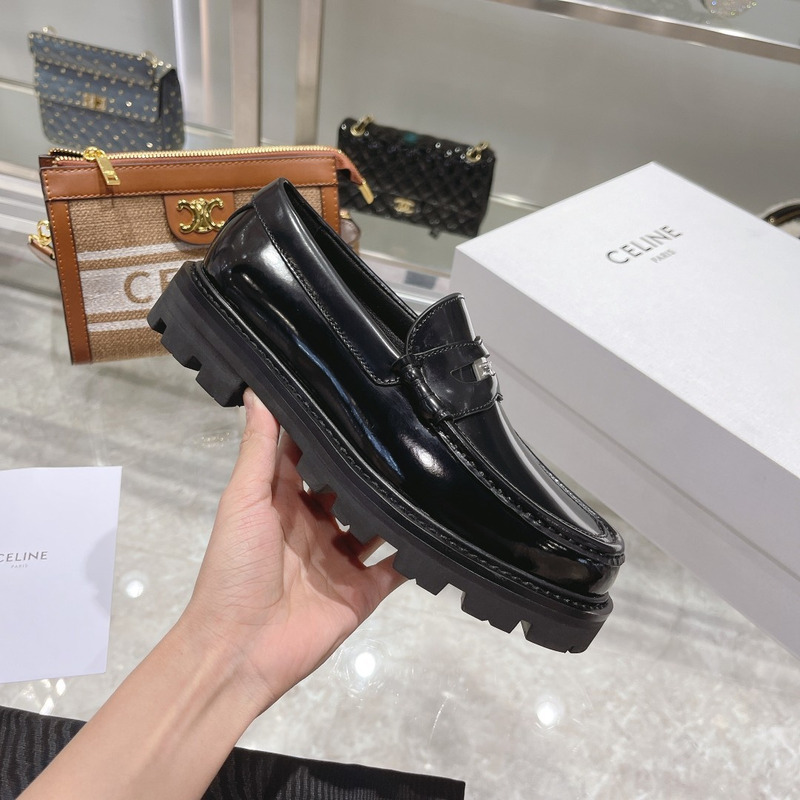 Ce**e luco triomphe buffed calfskin loafers black