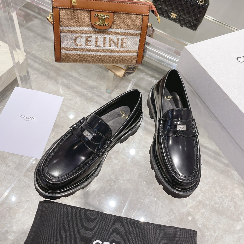 Ce**e luco triomphe buffed calfskin loafers black