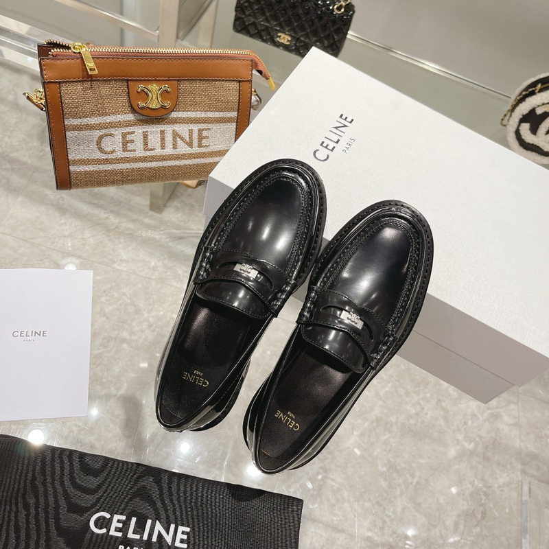 Ce**e luco triomphe buffed calfskin loafers black