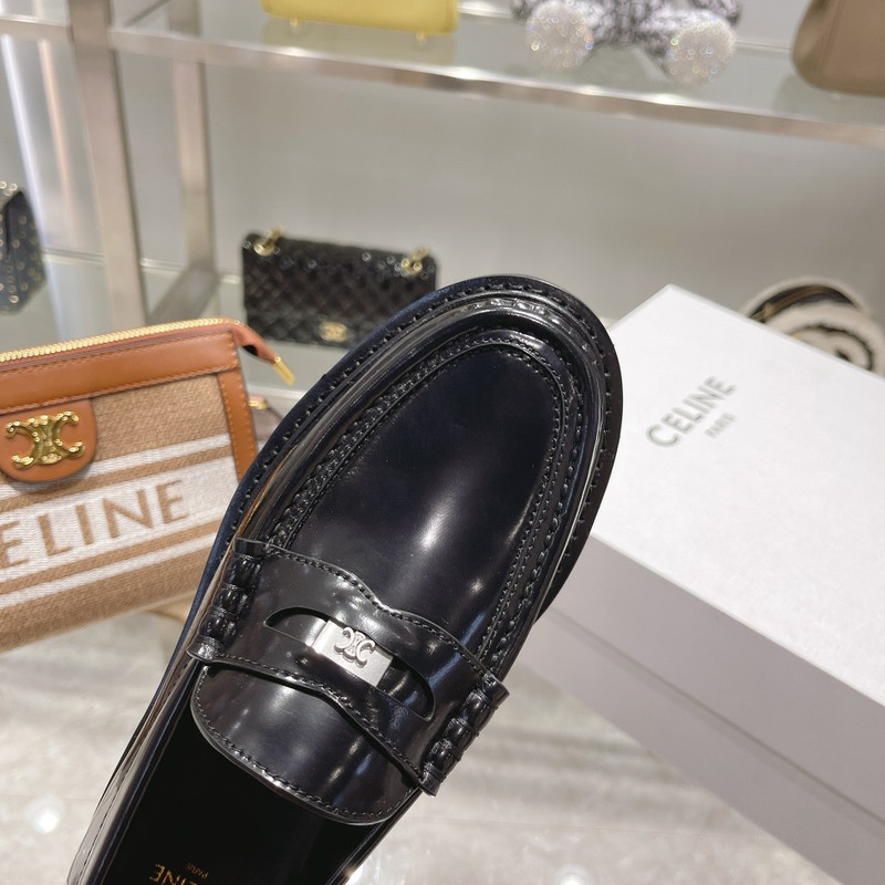 Ce**e luco triomphe buffed calfskin loafers black