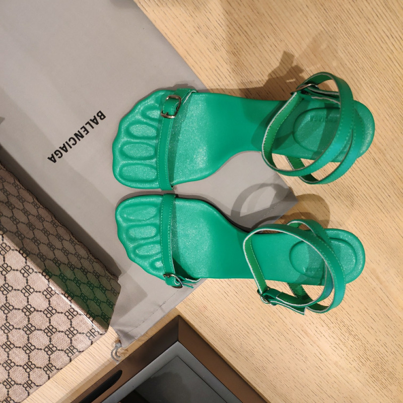 Ba*len*cia*ga fetish 80mm sandal green