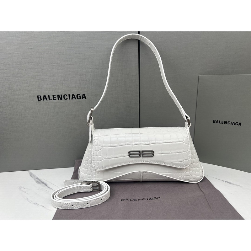 Ba*len*cia*ga xx flap leather shoulder bag white