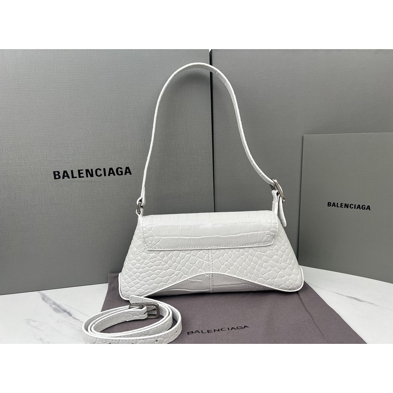 Ba*len*cia*ga xx flap leather shoulder bag white