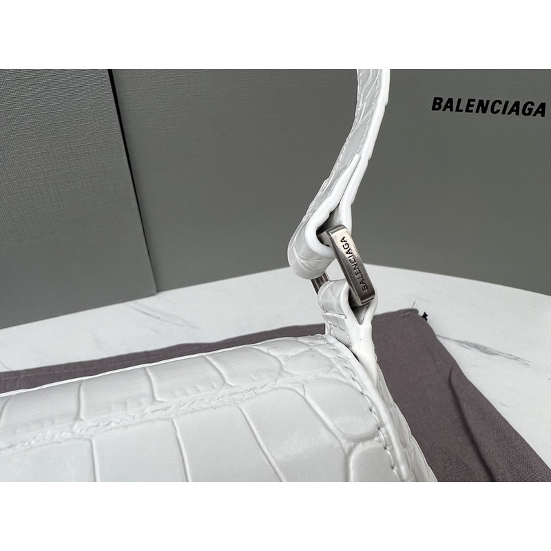 Ba*len*cia*ga xx flap leather shoulder bag white