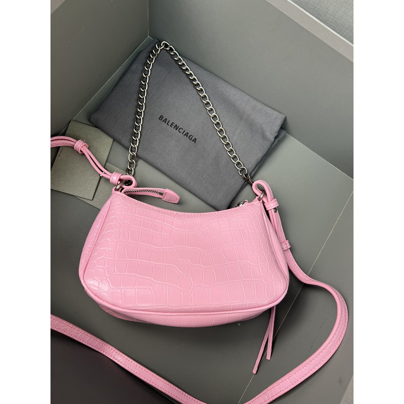 Ba*len*cia*ga le cagole leather shoulder bag pink