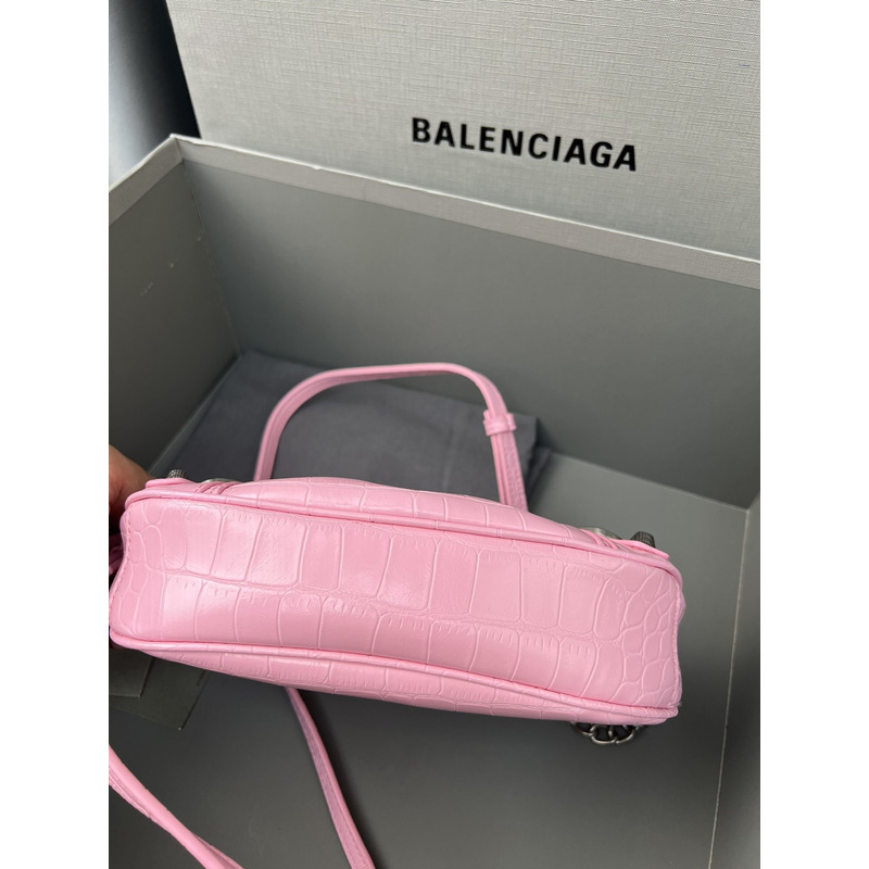 Ba*len*cia*ga le cagole leather shoulder bag pink