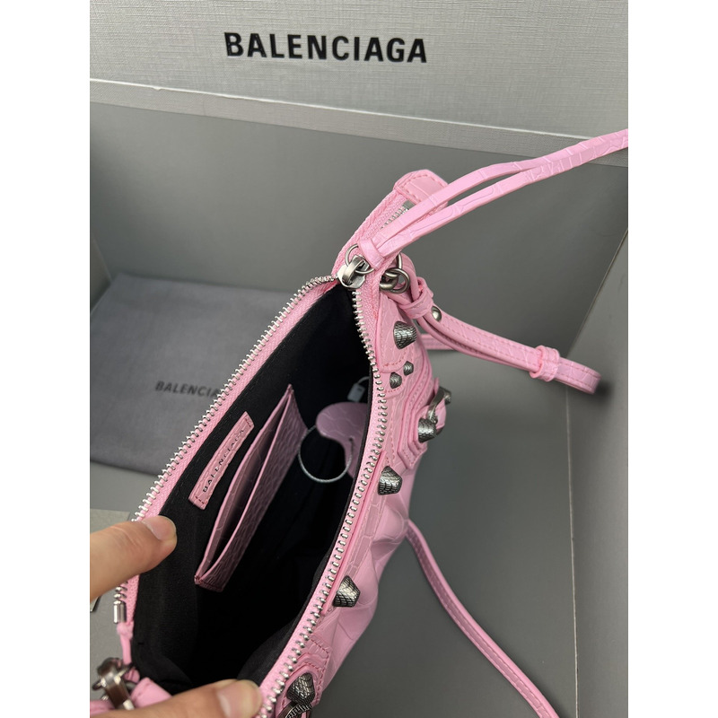 Ba*len*cia*ga le cagole leather shoulder bag pink