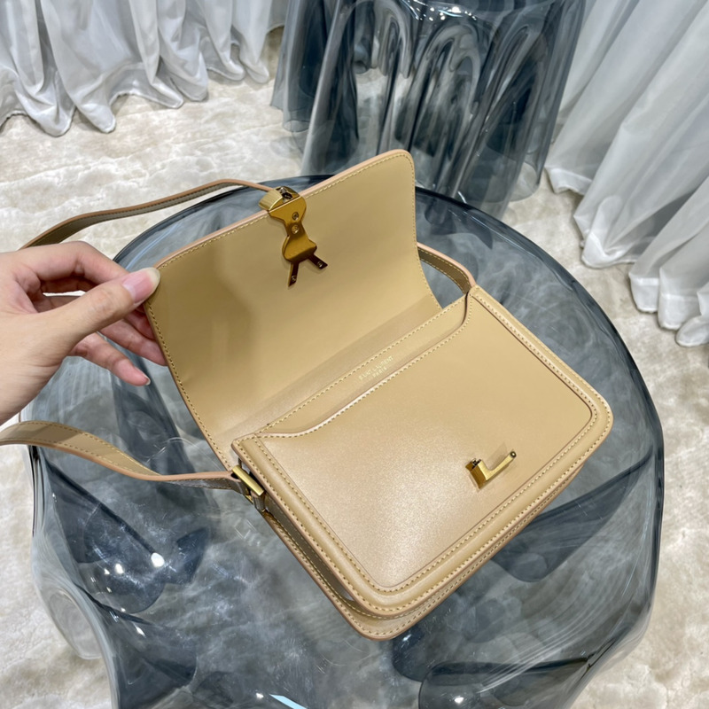 Saint Laurent Solferino Box Shouler Bag Khaki