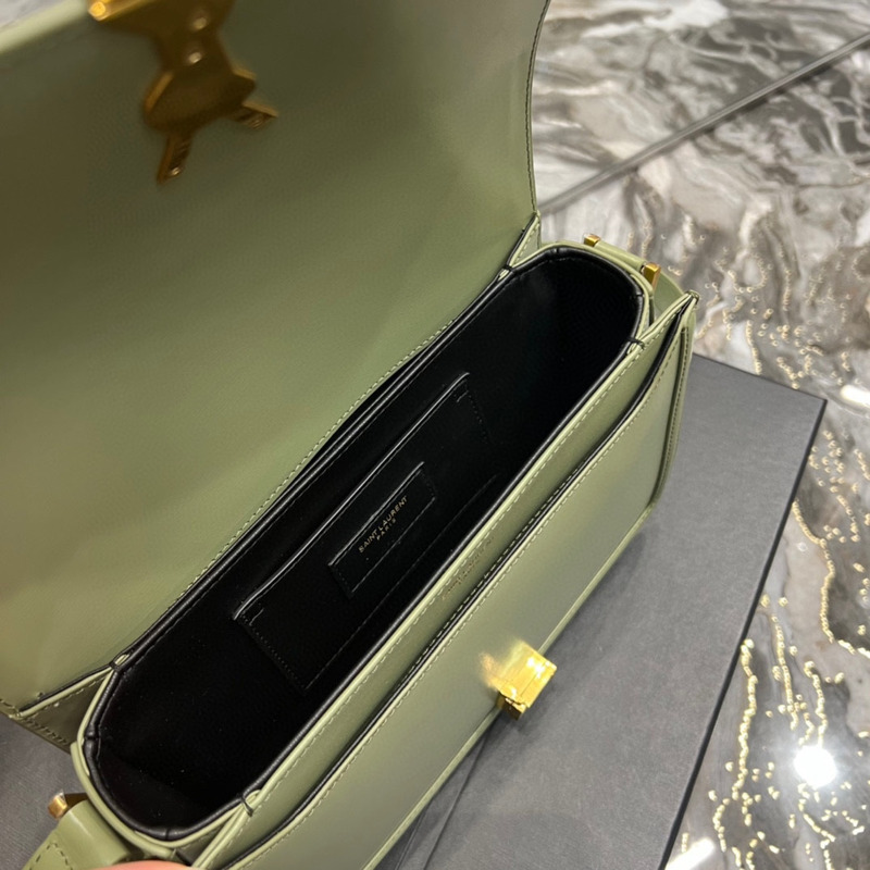 Saint Laurent M Solferino Box Shouler Bag Light Green