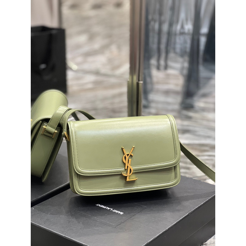 Saint Laurent M Solferino Box Shouler Bag Light Green