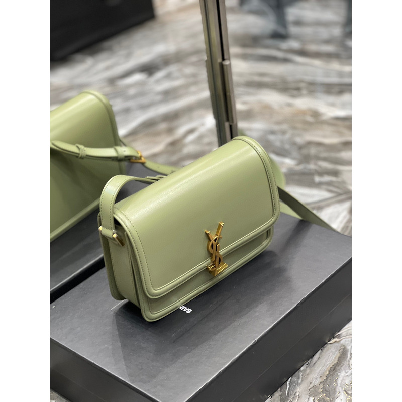 Saint Laurent M Solferino Box Shouler Bag Light Green