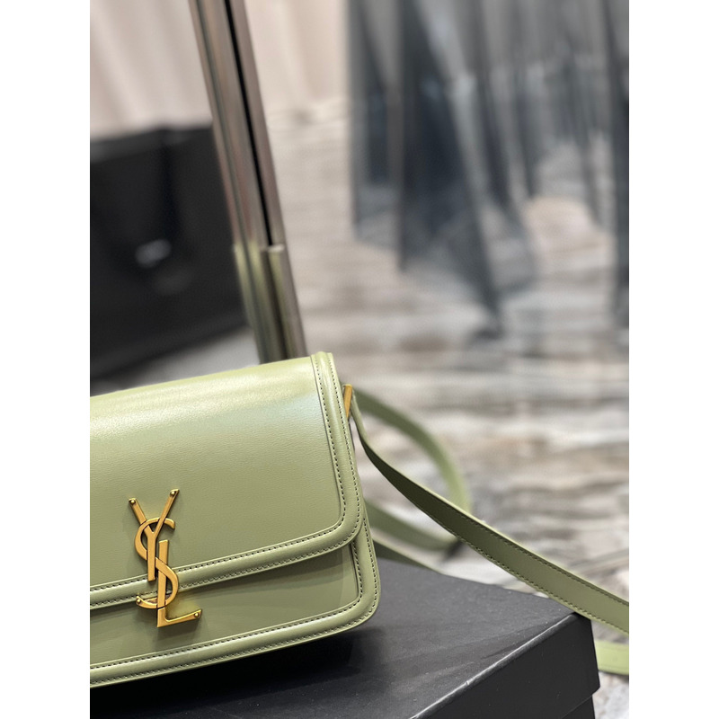 Saint Laurent M Solferino Box Shouler Bag Light Green