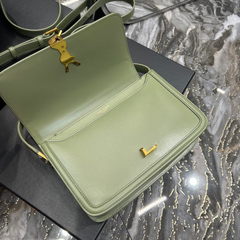 Saint Laurent M Solferino Box Shouler Bag Light Green