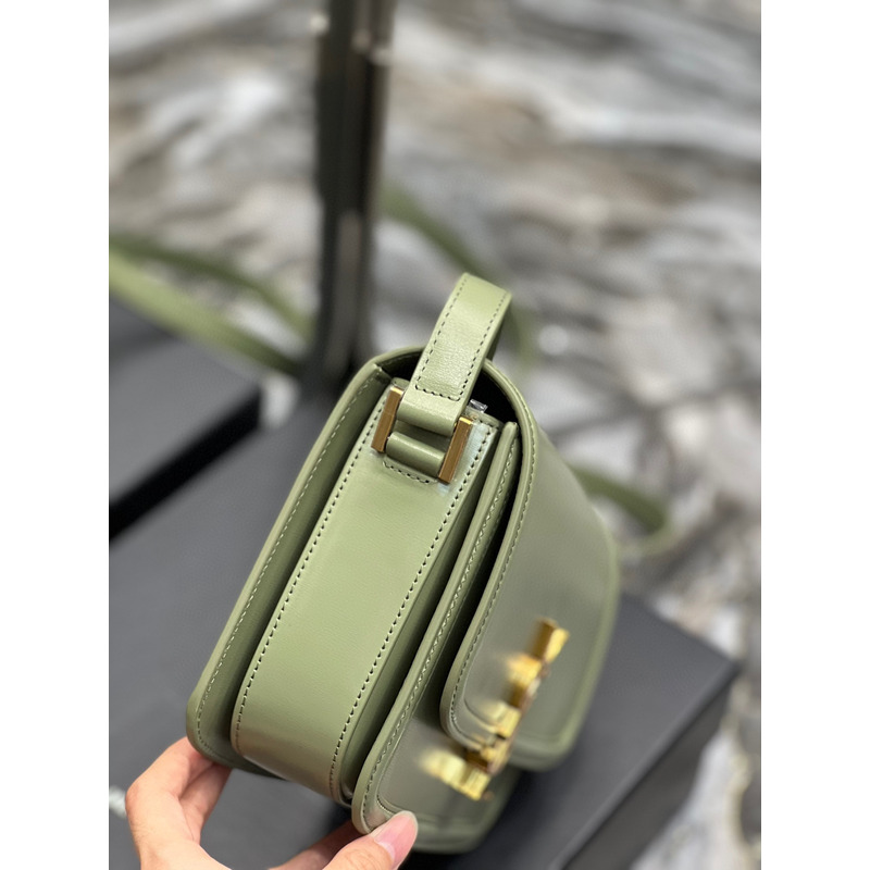 Saint Laurent M Solferino Box Shouler Bag Light Green