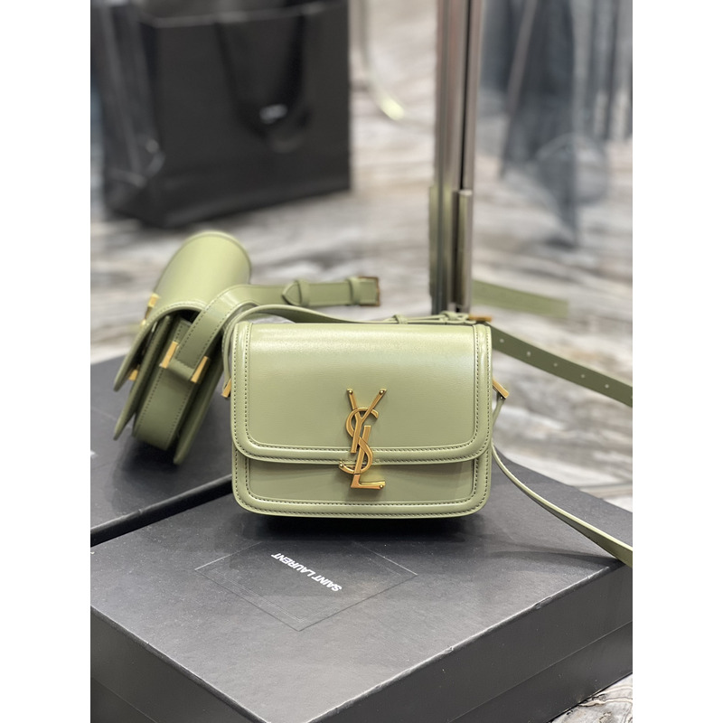 Saint Laurent Solferino Box Shouler Bag Avocado Green