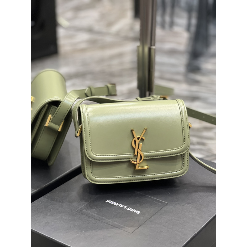 Saint Laurent Solferino Box Shouler Bag Avocado Green