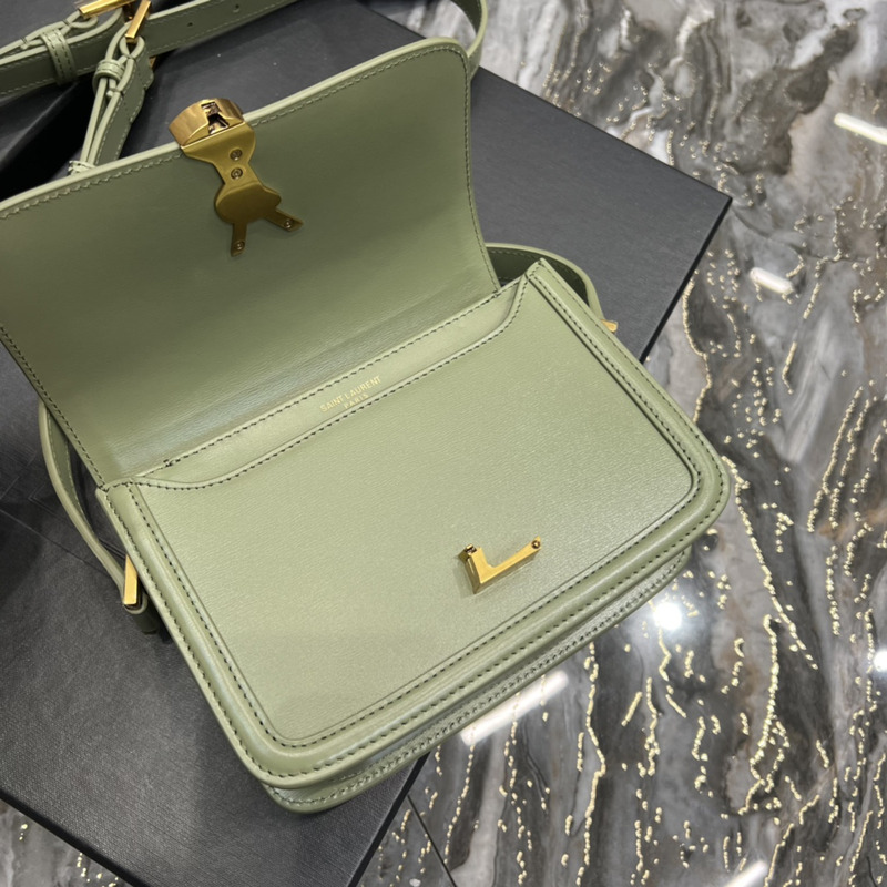 Saint Laurent Solferino Box Shouler Bag Avocado Green