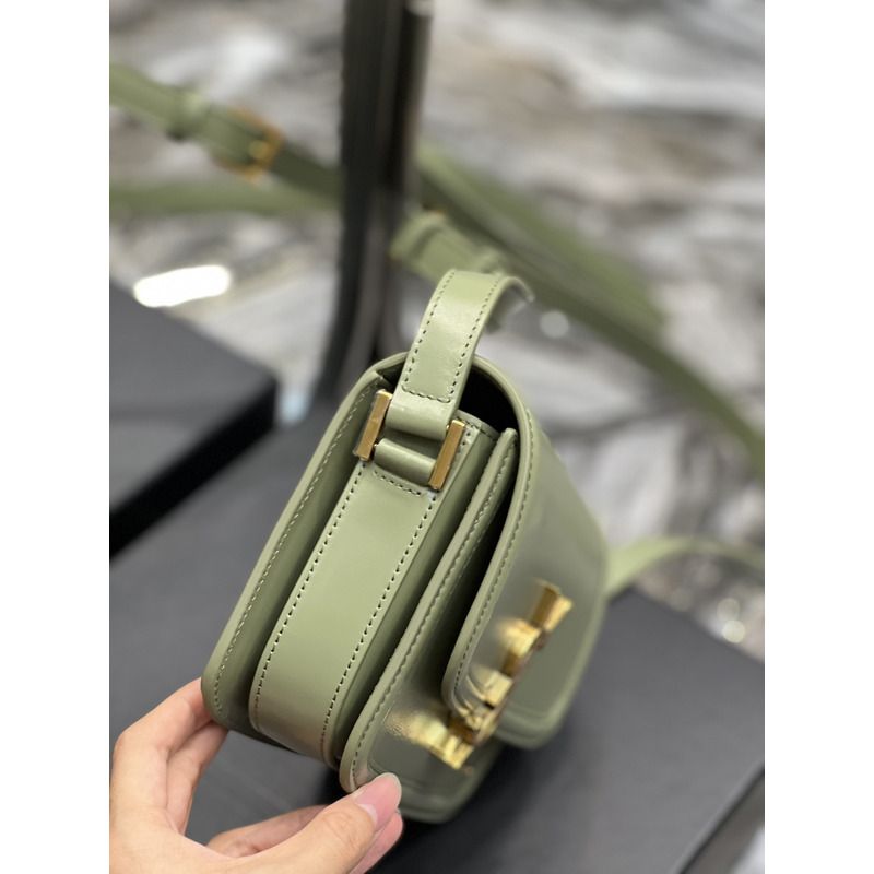 Saint Laurent Solferino Box Shouler Bag Avocado Green