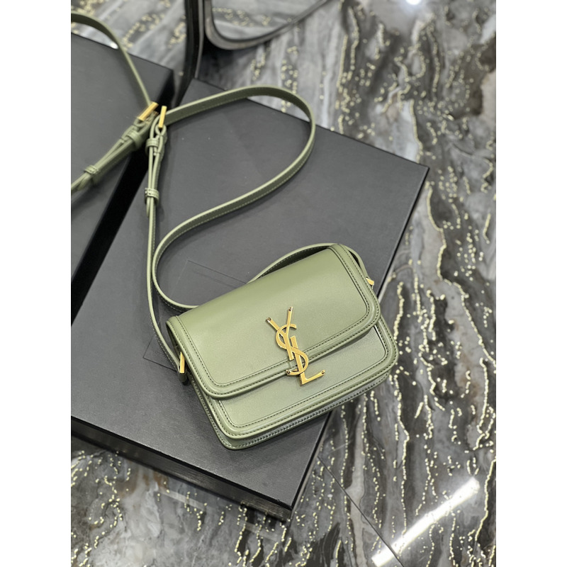 Saint Laurent Solferino Box Shouler Bag Avocado Green