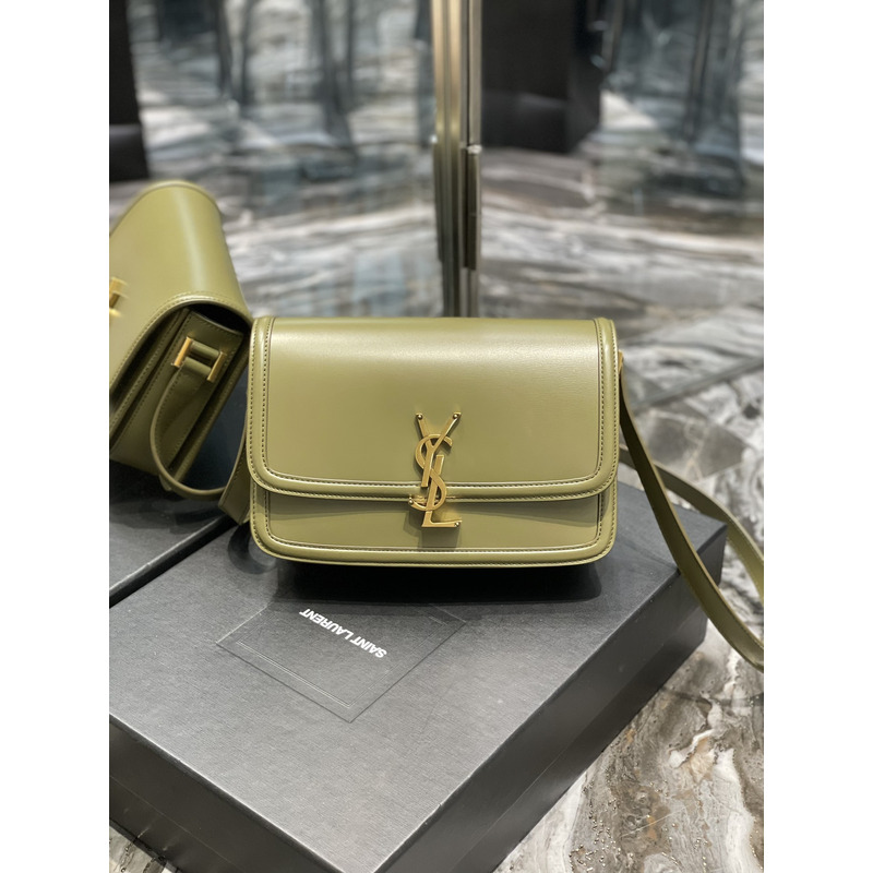 Saint Laurent M Solferino Box Shouler Bag Avocado Green