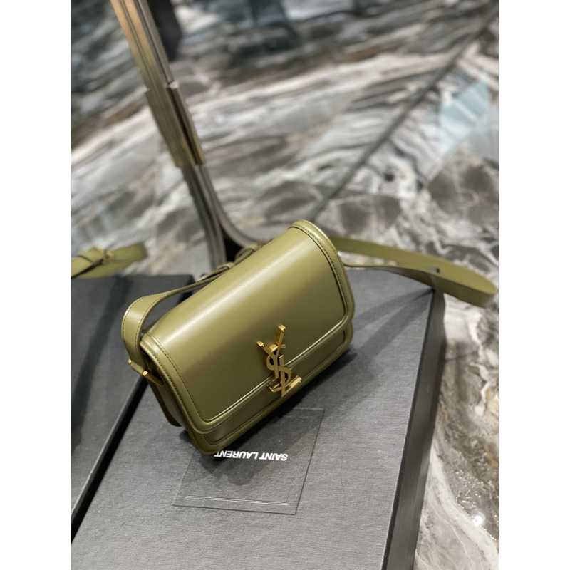 Saint Laurent S Solferino Box Shouler Bag Avocado Green