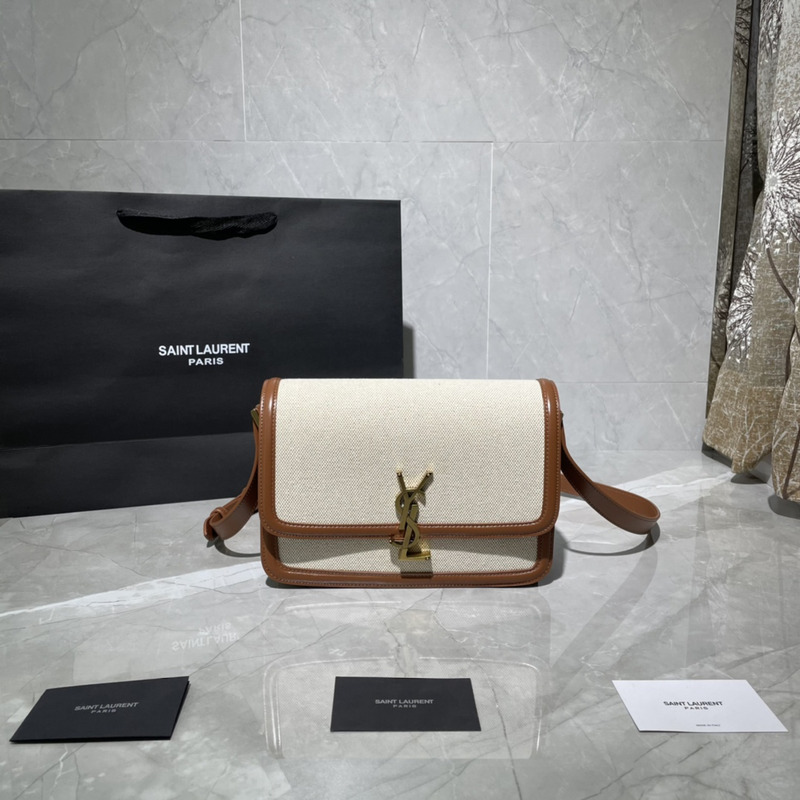 Saint Laurent M Solferino logo Shoulder Bag Brown