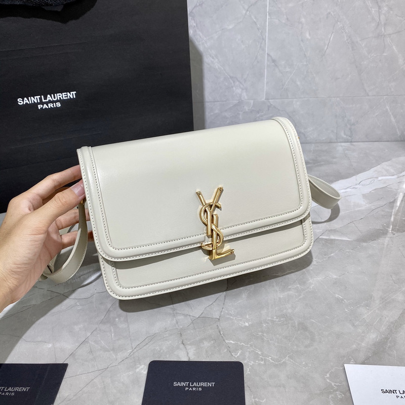 Saint Laurent Solferino Box Shouler Bag White