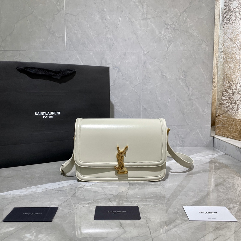 Saint Laurent Solferino Box Shouler Bag White